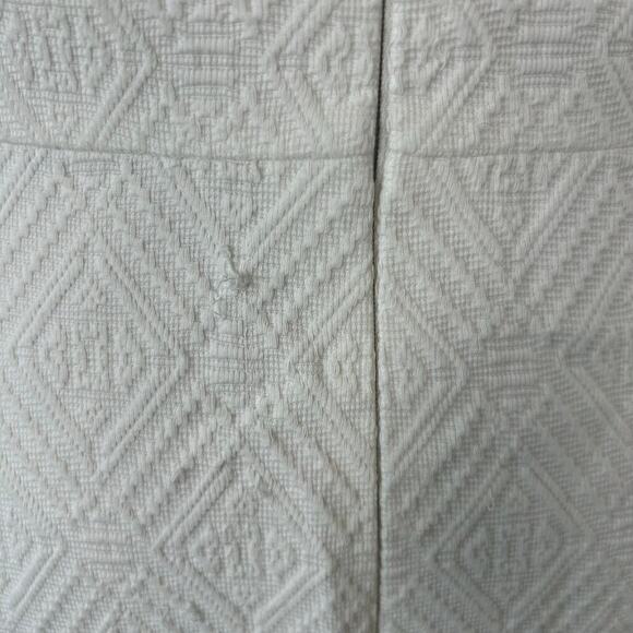 TORY BURCH Bailey Mini Dress White Cotton Scalloped Trim Casual Office Size 4 - Picture 5 of 7